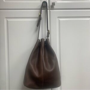 Vintage COACH Brown Leather Bucket Bag